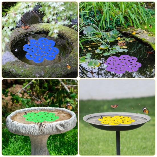 Floating Bee Island Garden Bee Drinking Tray Flower-Shaped Bee And Butterfly Water Station for Outdoor Decor Thirsty Pollinators