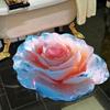 3D Flower Floor Mat Realistic Rose Lotus Area Rug Anti-Slip Decorative Flower Bathroom Rug for Living Room Bedroom Kitchen