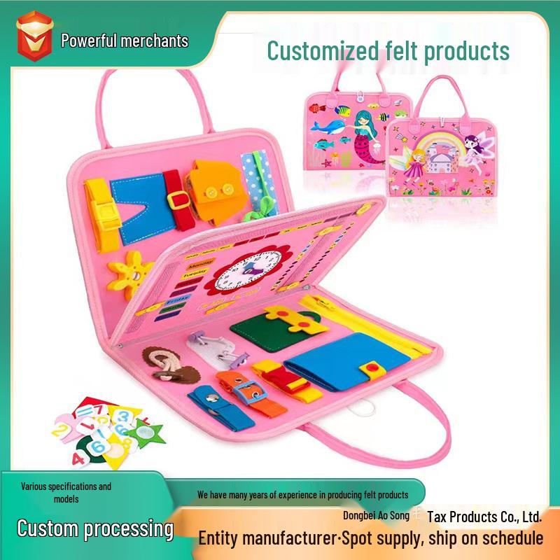 Montessori Toddler Felt Busy Board - Early Education Puzzle & Learning Tool