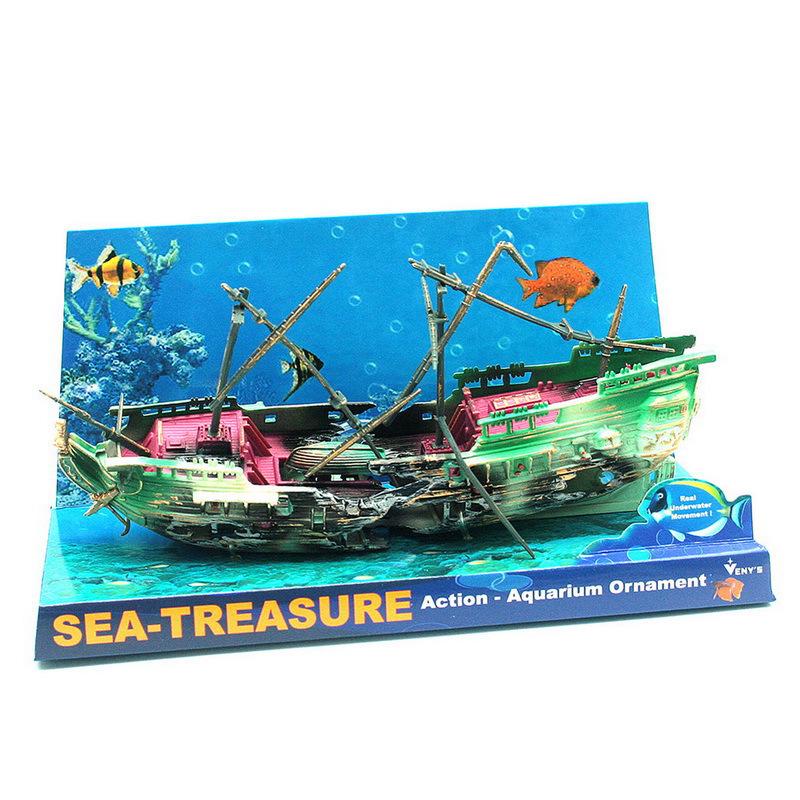 Seahorse Pneumatic Aquarium Decoration: Oxygenating Deep Sea Shipwreck Toy