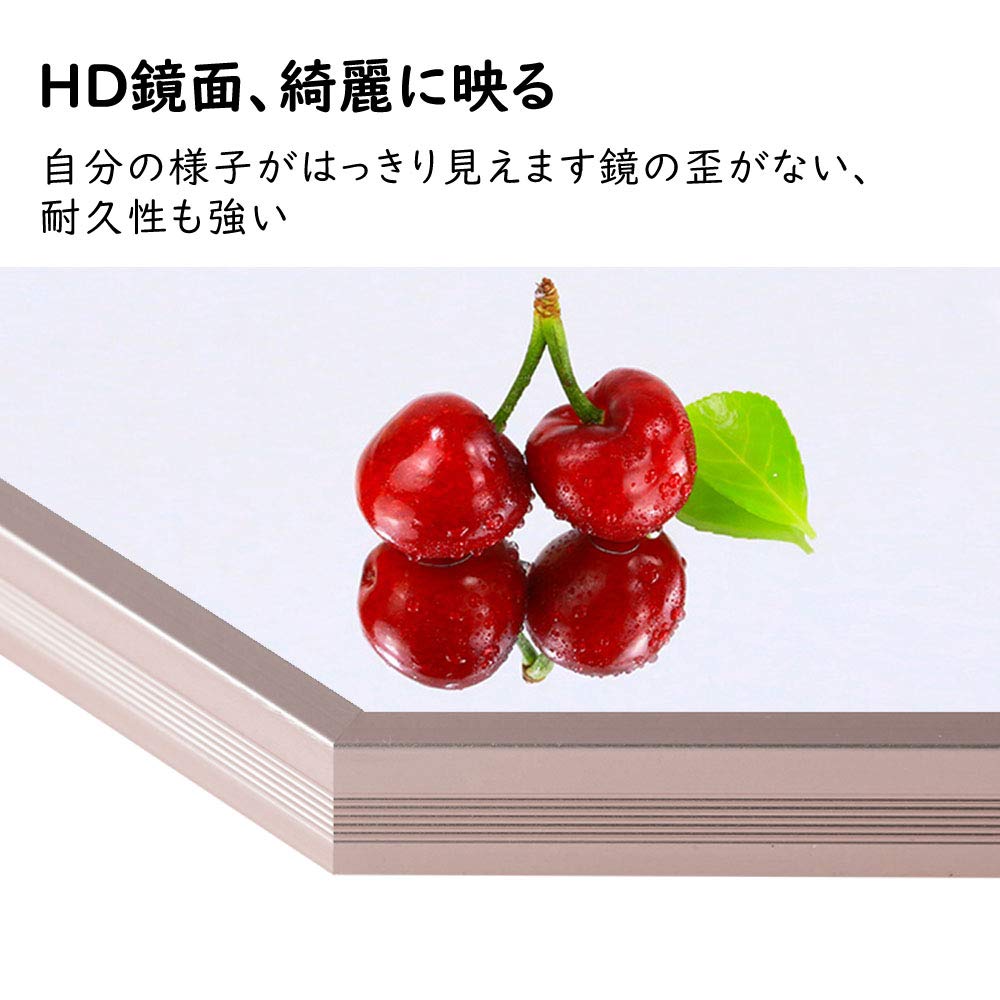 Mirror Workshop Mirror Octagon Wall Hanging Stylish Feng Shui Good Luck Shatterproof Rose Milo's 4545CM (45x45cm, Gold)