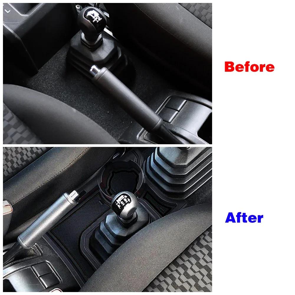For Suzuki Jimny 2019-2024 AT MT Stowing Tidying Car Gear Shift Panel Storage Box Organizer Tray Cup Holder Wtih Anti Slip Mat