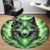 1pc Wolf Spirit Chair Carpet for Office, Round Non-Slip Durable Large Size Office Carpet, Suitable for Office, Beautiful Decoration