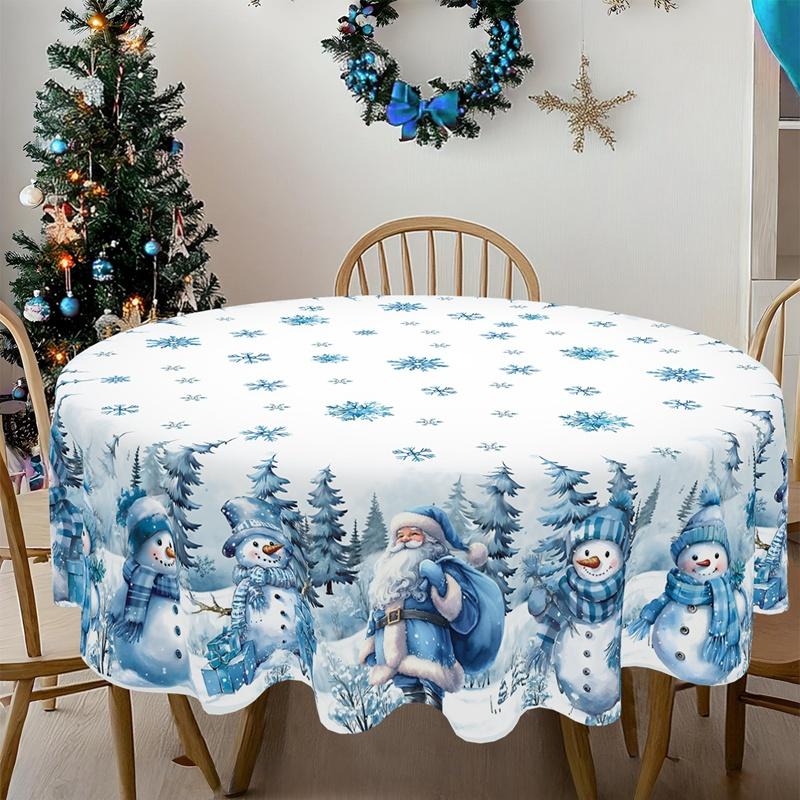 Blauer Weihnachtsmann Schneemann Weihnachtstischdecke Winterwunderland Tischdecke Weihnachtsdekorationen für Zuhause 2026 Navidad Geschenke