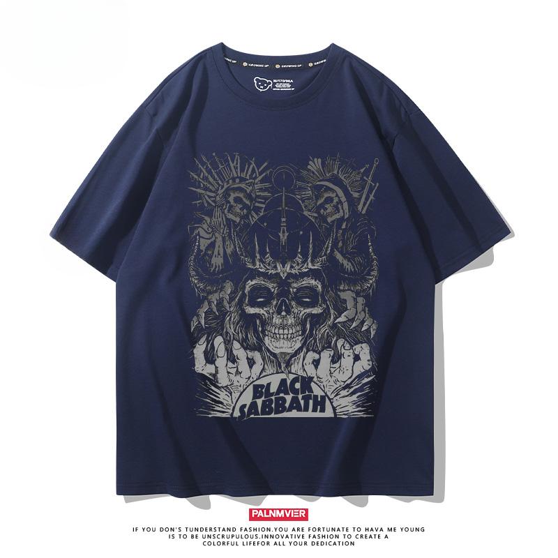 Heavy Metal Rock Band Black Sabbath, Black Sabbath Punk Style Printed Short Sleeved Loose Fitting T-shirt Trend