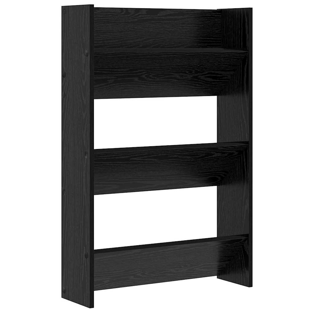 Shoe Cabinet Black Oak Effect 60 x 18 x 90 cm Engineered Wood