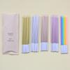 Birthday Candles Plastic-free 6 Straight Gold-plated Multi-color Party Decoration Rainbow Candles