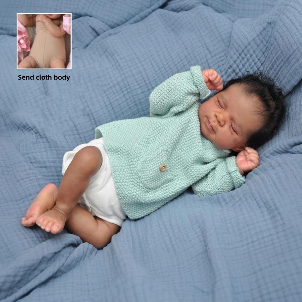 

Реалистичная 18-дюймовая кукла реборн Паскаль, мягкое тело из ткани и винила, опциональная кукла-младенец, как живая, многослойная кукла-младенец с темной кожей для детей cloth body