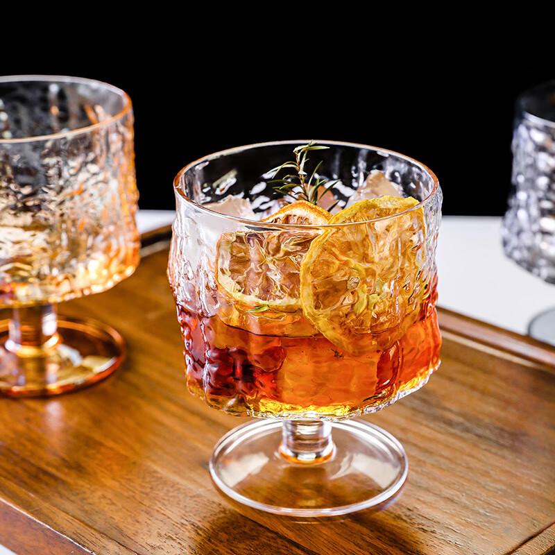 Bark Textured High-Stem Glass Set