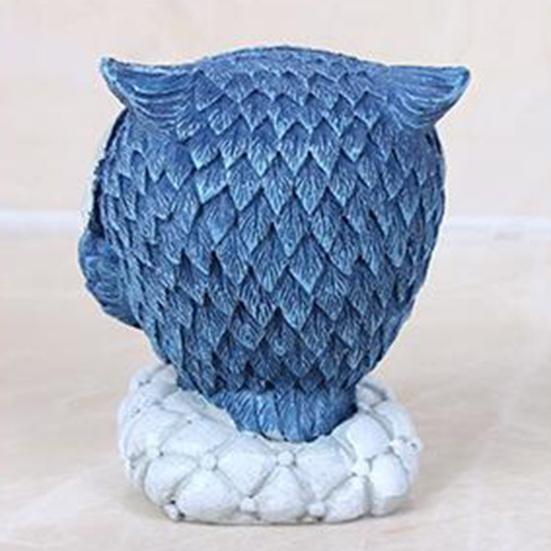 Figurină cu bufniță, bază realistă, pictură manuală, rășină, ornament stabil pentru camera de zi