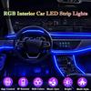 Interior Car LED Strip Lights, RGB 6 In 1 Ambient Lighting Kit With 315 Inches Integrated Fiber Optic, 16 Million Colors Car Interior Lights With