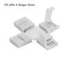 Quality 10mm Connector 4 Pin L T Cross Shape PCB Solderless Corner Connector Strip Connector For RGB 3528 5050 Led Strip Light