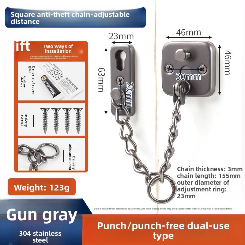 Anti Theft Chain Stainless Steel Door Bolt Entrance Door Lock Buckle Hotel Security Chain Lock Anti Thief Latch