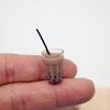 10Pcs Dollhouse Mini Pearl Milk Tea Drink Straw Cup Simulation Miniature Food Model Home Decor Mini Food Toy Model