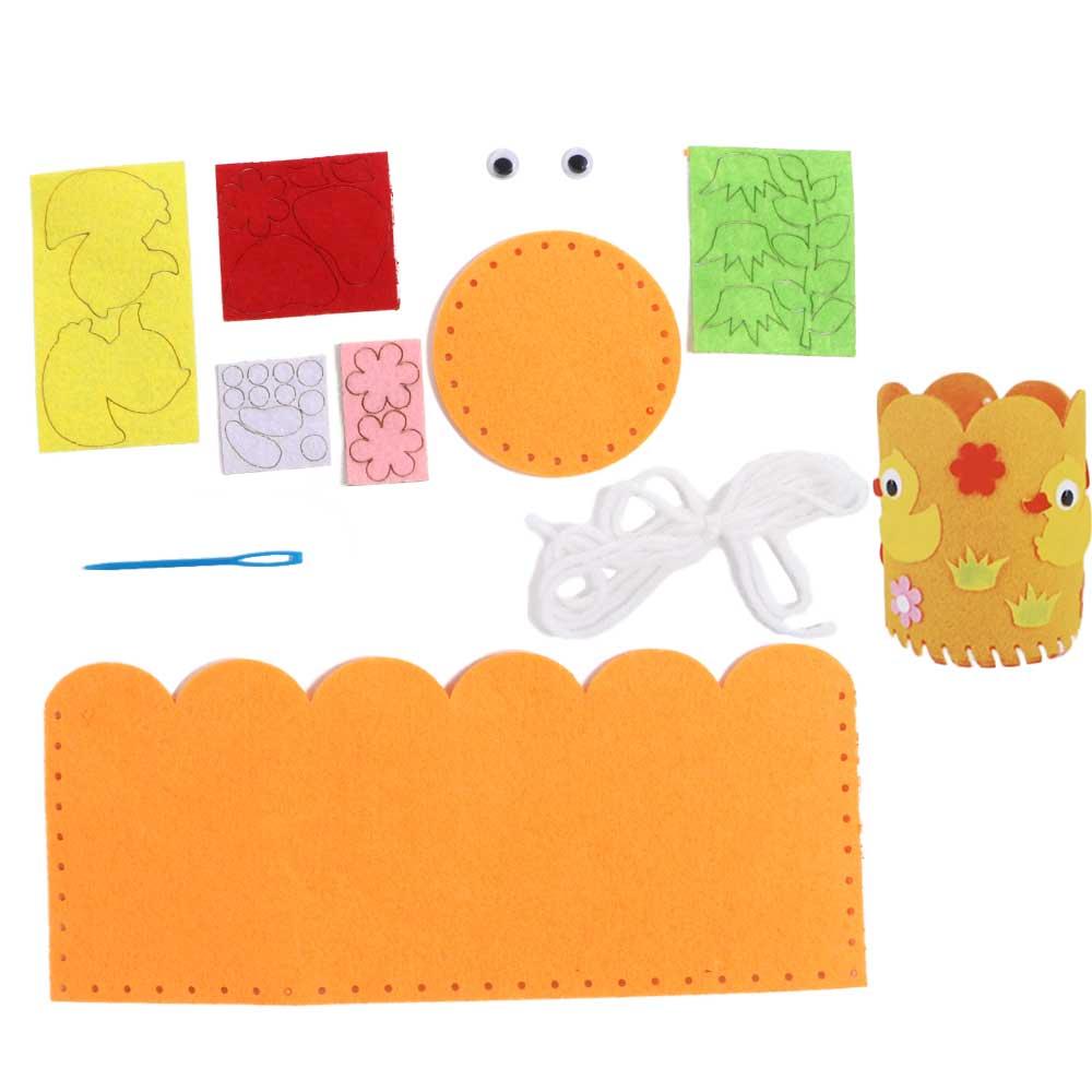 Toys Arts Crafts For Children Handwork Pen Container DIY Pencil Holder Non-Woven DIY Pen Holder