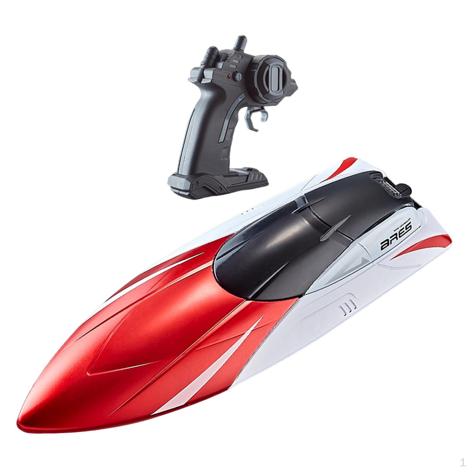 

High Speed Remote Control Boat with Light, Fast 15km/H Adults Play Power for Adolescent Red 1Pc Spare Battery