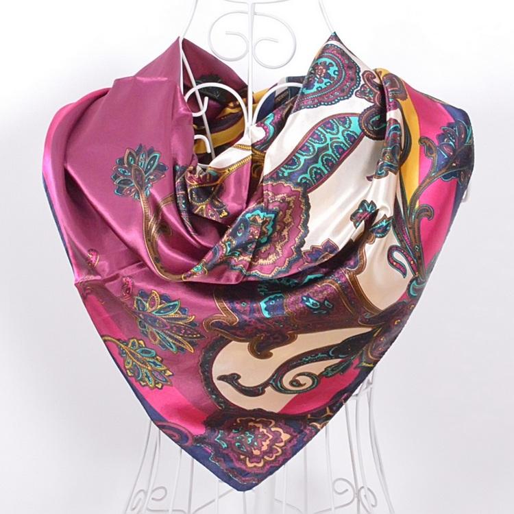 New Style Snakeskin Pattern Square Scarves Wraps Printed  Women Pink Blue Silk Scarf Shawl Unisex Muslim Silk Muffler