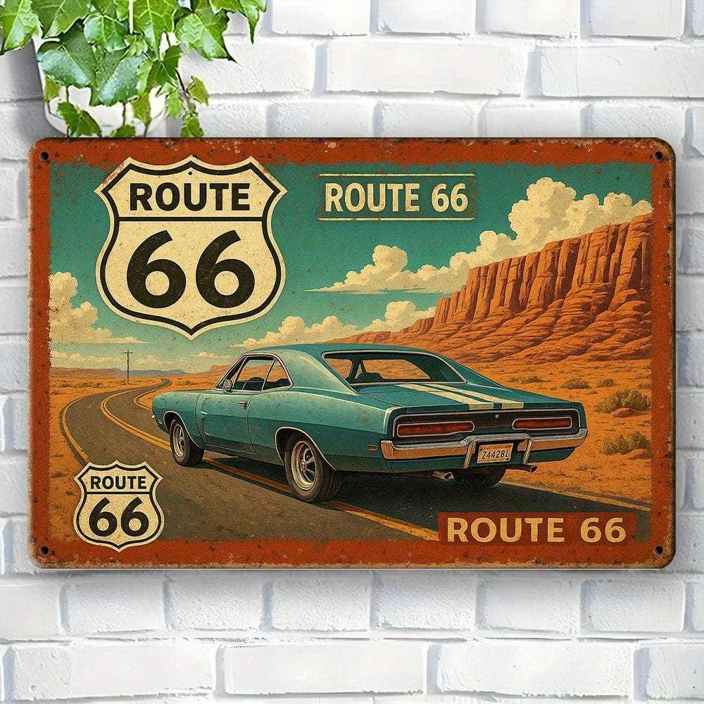 

Vintage Route 66 metal sign. чистый