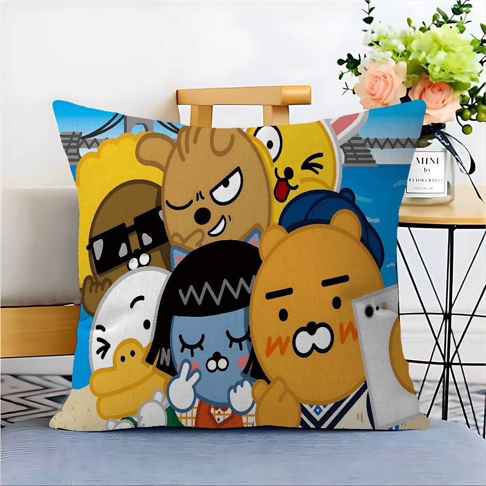 K-KAKAOS FRIENDS Cartoon Maple Design Cushion Cover Happy Autumn Harvest Decor Holiday Decorati Pillow Cover