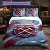 West Ham United Calcio Set Biancheria da Letto 3 Pezzi Morbido Set Copripiumino con Federe Set Decorazione Camera da Letto per la Casa