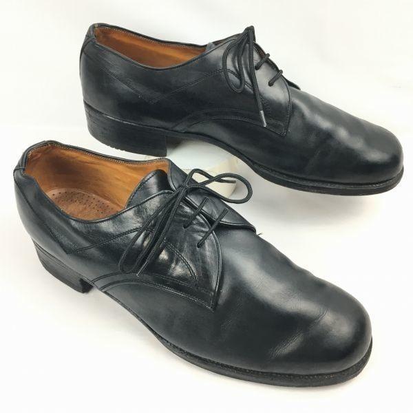 

Pre-80s Agal Handmade Wooden Peg Vintage Plain Toe Black Size 26.5-27.0cm Continental Men s(USED)