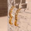 MamacitaSlay Classic Luxury Inlaid Square AAA Zircon Hoop Earrings Tarnish Free 18K Gold Plated Stainless Steel Earrings Woman