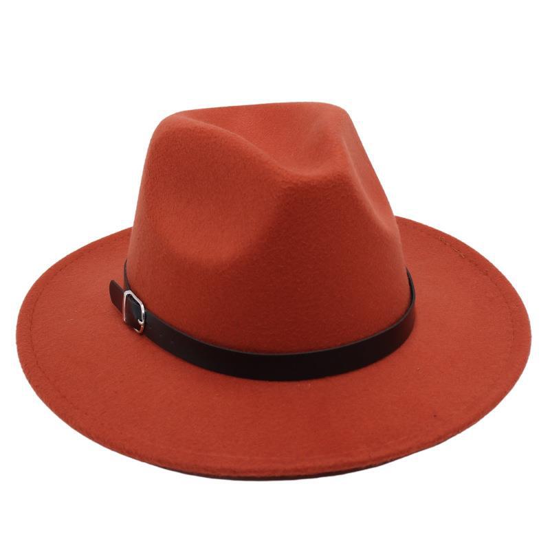 Nostalgiczny Cylinder Kapelusz Jazzowy Studio Klamra do Paska Męska i Damska Kapelusz Filcowy Model Cienia Kapelusz Wełniany Styl Hepburn