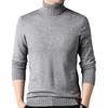Men's Winter High Neck Thick Loose Knit Sweater - Solid Color Casual Versatile Top