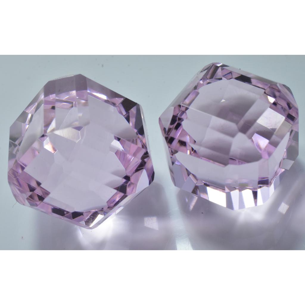 Lab-Created Stunning Cube Cut 96.25 Ct Kunzite Pink Loose Gemstone