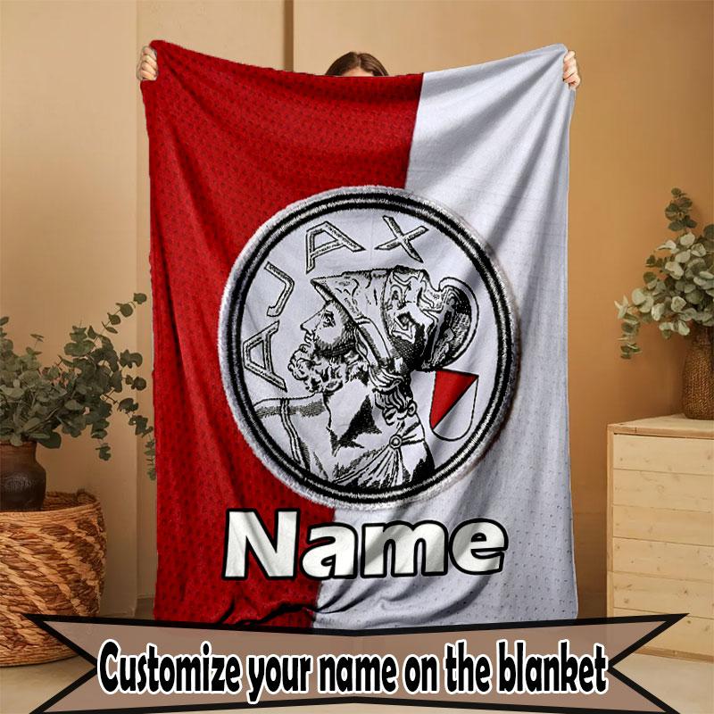 Custom Name Personalized Ajax Print Blanket, Home Decor, Bedroom, Sofa, Camping, Couch, Gifts for Birthday Christmas