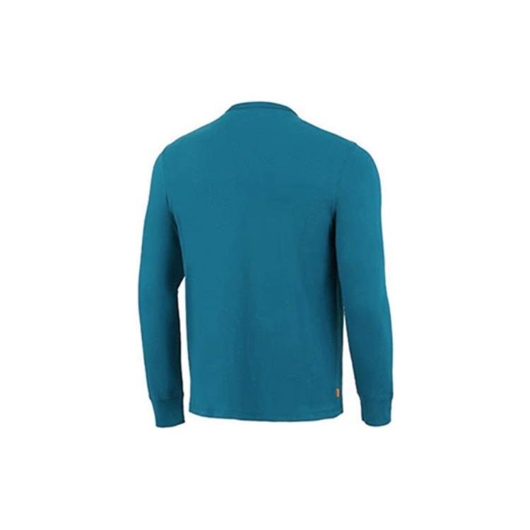 Timberland Letter Print Crew Neck Long Sleeve T-Shirt Men Tops Blue TB0A2AWKCD21