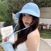 Women Korean Striped Sun Hat Summer Wide Brim Foldable Fishermen Cap JK Girls Outdoor Beach Travel UV Protection Bucket Hats
