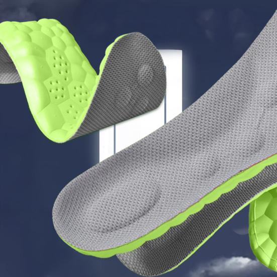 1 Pair 4D Cloud Comfort Insoles with Arch Support Shock-Absorbing Breathable Shoe Inserts for Men Women Anti-Odor Sweat-Wicking Trim To Fit Insoles
