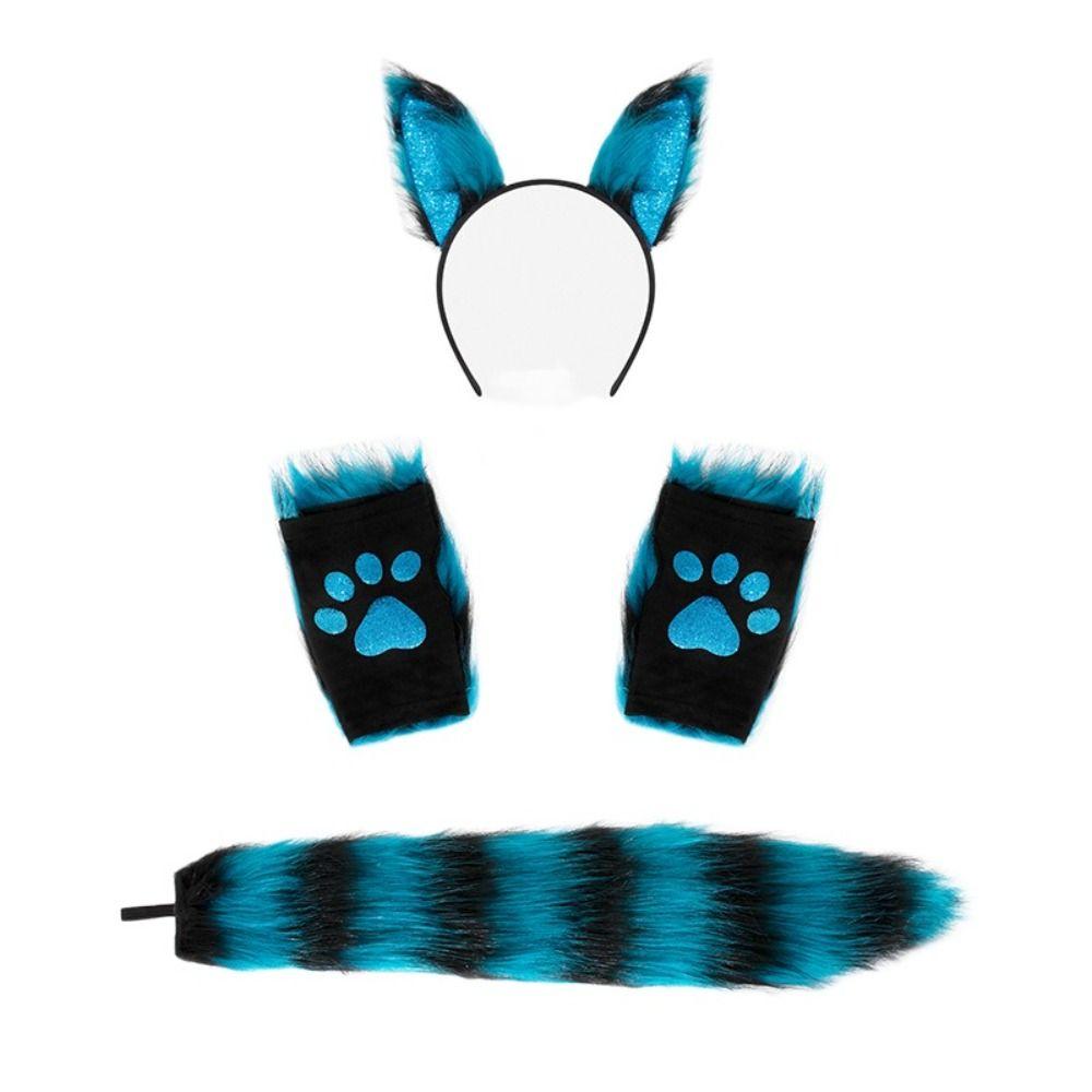 Lolita Cat Ears Headband Set Cat Woman Halloween Dress Up Cute Cosplay Headwear  Women