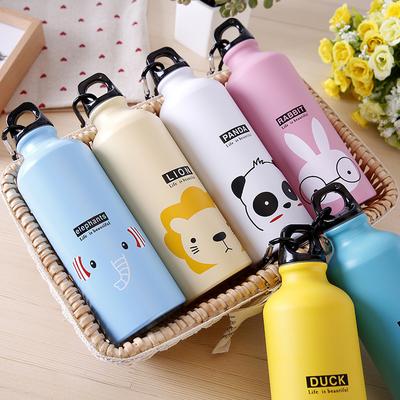 500ml Travel Bottle Sports Water Cup Straight Drink Bicycle Kettle Outdoor Sports Pot Stainless Steel Water Bottle