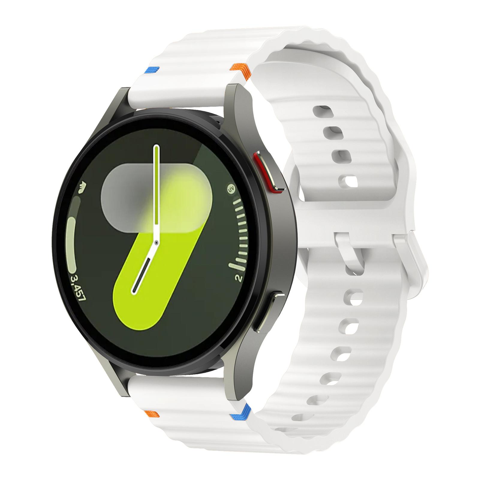 

Silicone Band For Galaxy Watch 7/FE/5/pro/6/4/Classic/3/Active 2/Gear s3 20mm 22mm watch Bracelet Huawei watch GT/5/4/3/6 Straps Huawei watch GT 5 4 білий