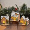 Christmas Train Ornament Glowing Snow House Desk Accessorie Christmas Decorations 2025 Navidad New Year Gifts Home Decor