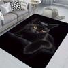 Black Cat Non-Slip Rug - Machine Washable Polyester Mat for Halloween/Christmas Decor, Cozy Home Gift