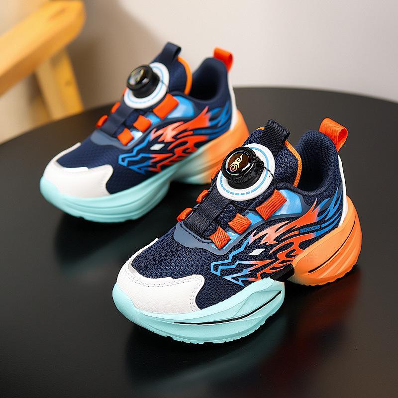 New Boys' Autumn Basketball Shoes - Soft Sole Mesh Running Shoes for Big Kids