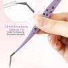 Stainless Steel False Eyelash Tweezers Anti-static Cartoon Lashes Extension Tweezer High Precision Eyelash Curler