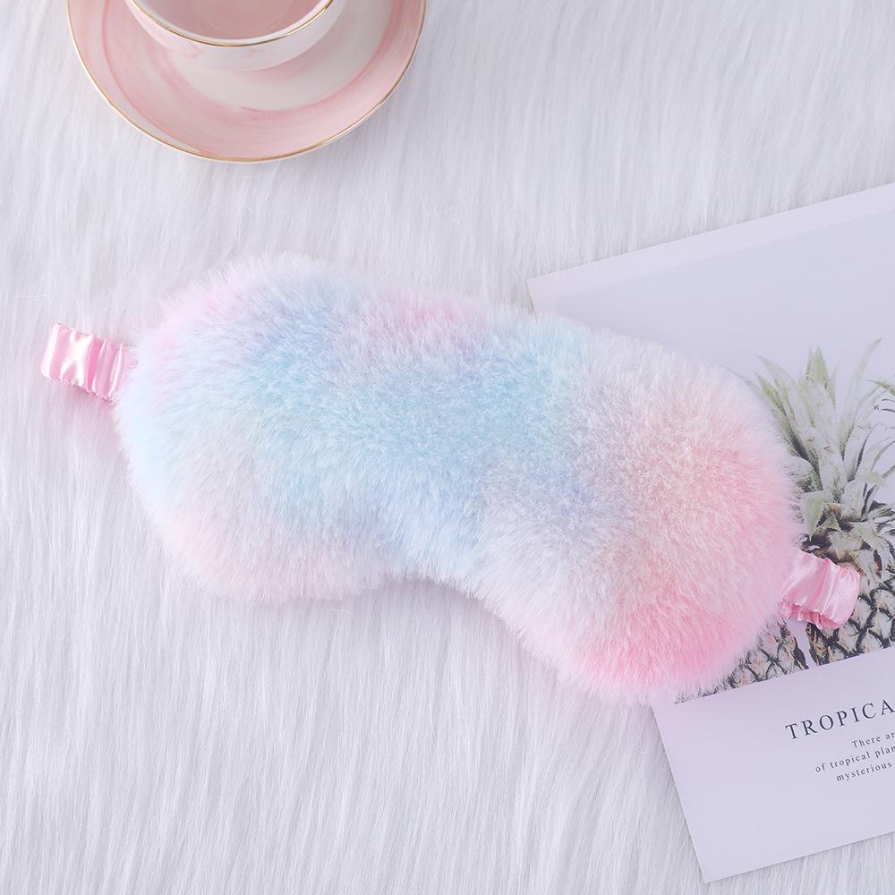 Plush Rabbit Fur Eye Mask: Comfortable, Skin-Friendly, Light-Blocking, Imitation Silk Eye Mask for Autumn and Winter Sleep.