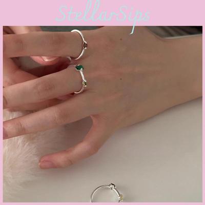 Trendy minimalistický zirkonový prsten pro ženy Nastavitelný geometrický měděný módní pásek