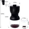 LHS Manual Coffee Grinder with Ceramic Burrs, Hand Coffee Bean Grinder with 2 Containers Adjustable Coarseness for Home, Office and Travelling