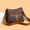 Women Large Capacity Patchwork Pattern Bag Middle-Aged Mom Shoulder Bag Crossbody Bag Daily Commuter