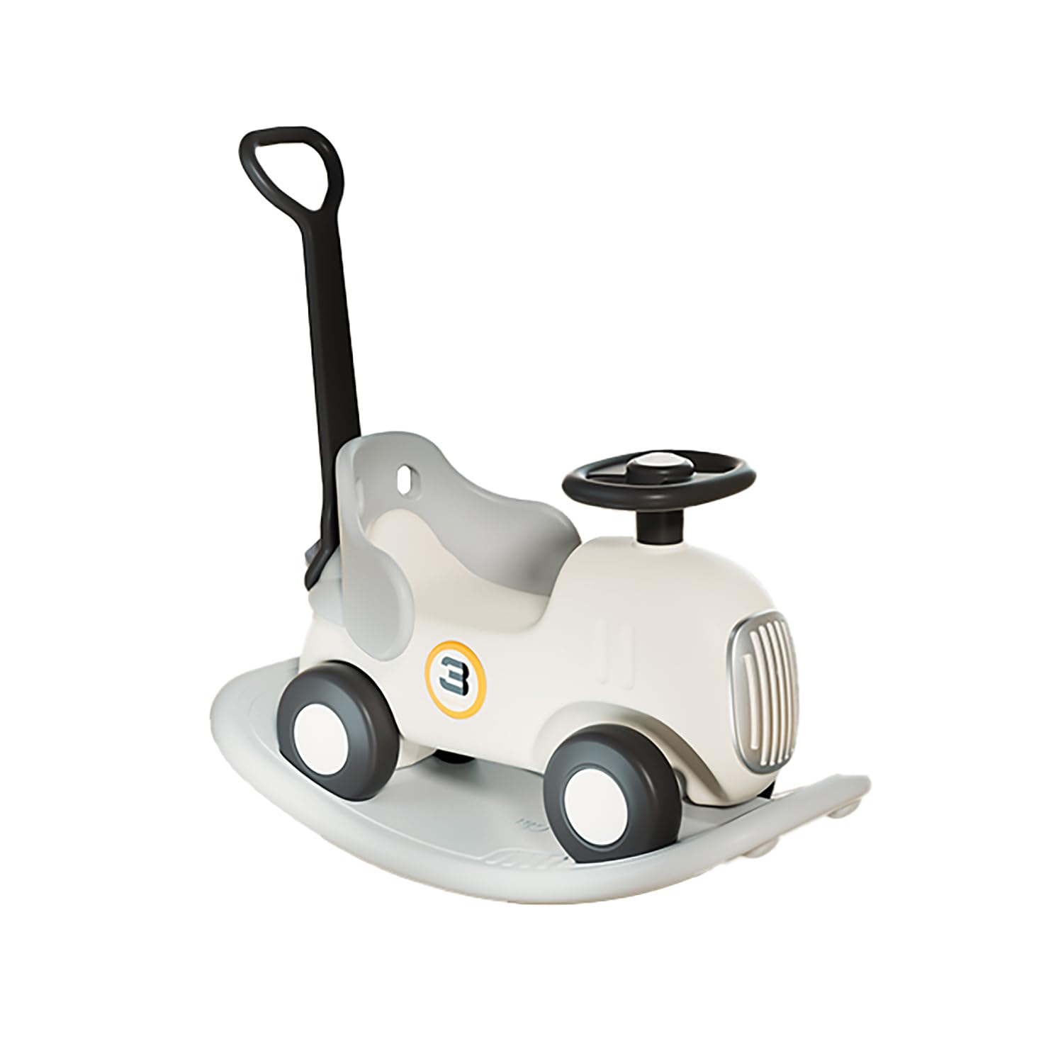 

Gorocking Rocking Horse, 4-in-1 Toy for Ages 1-5, with Kickback and Push Handles, for Kids (Black)