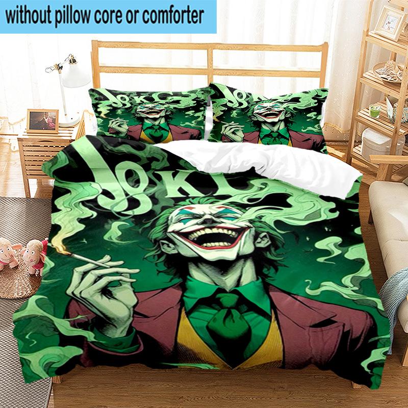 3PCS Cool clown Pattern 3pcs Bedding,Including 3PCS Duvet Cover And 2pcs Pillowcases Perfect for Christmas,Ideal for Bedroom, Dormitory