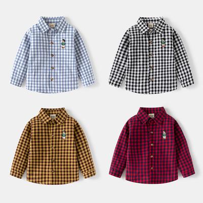 Children's Fashion Long-sleeved Shirt Boys Casual Lapel Shirt