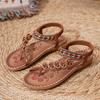 Women's Flat Round Toe Open Toe Sandals European and American Ethnic Style Women's Sandals