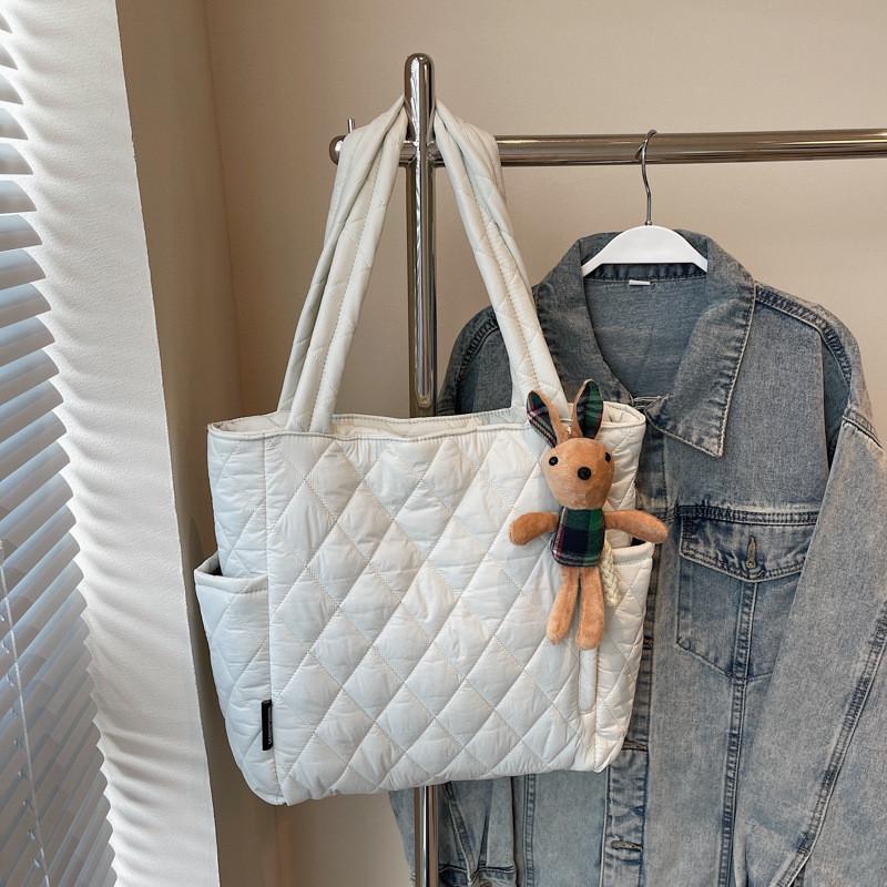 IELGY Ladies Tote Bag Cotton Clothes Large Capacity Commuter Portable Korean Version Fashion One-Shoulder Messenger Bag