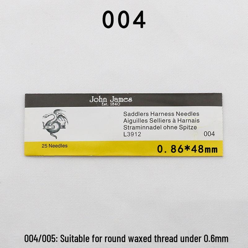 JohnJames Leather Round Head Hand Sewing Needles - Pack of 25 for Leather Stitching